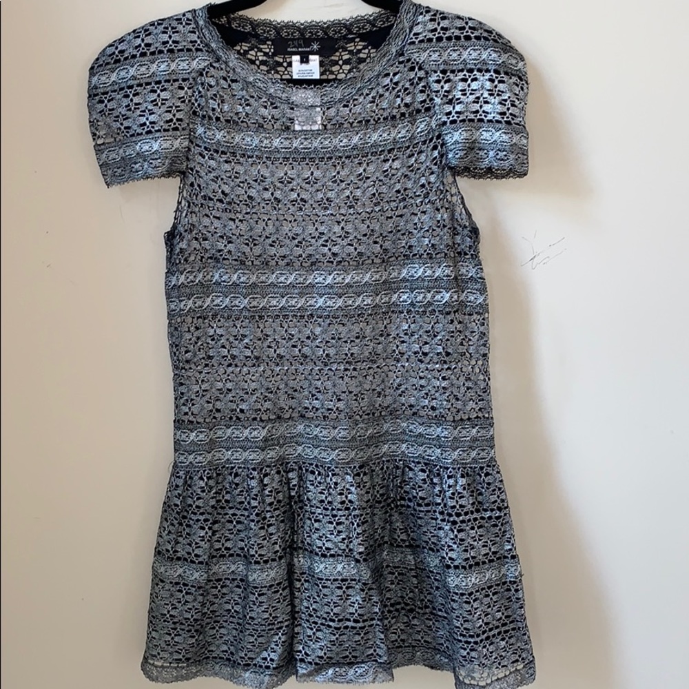 NWOT Isabel Marant Metallic Silver Lace Dress